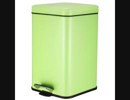 PUSH! 居家生活用品 colourful液壓緩降正方型垃圾桶 置物桶 12升(L)I24-1草綠色