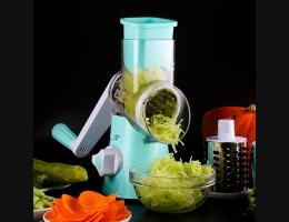 PUSH!廚房用品 可換滾筒手搖式防切手刨絲器切絲切菜切片器D97藍色