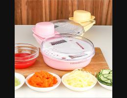 PUSH!廚房用品 防切手多功能磨碎沫刨絲器切絲切片切菜器(嬰兒輔食)D101