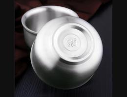 PUSH!餐具304不鏽鋼碗防摔防燙飯碗雙層加厚泡麵碗湯碗(13.5CM)E108