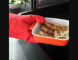 PUSH!廚房餐具用品防燙矽膠手套微波爐烤箱隔熱手套耐高溫廚房防熱手套D165