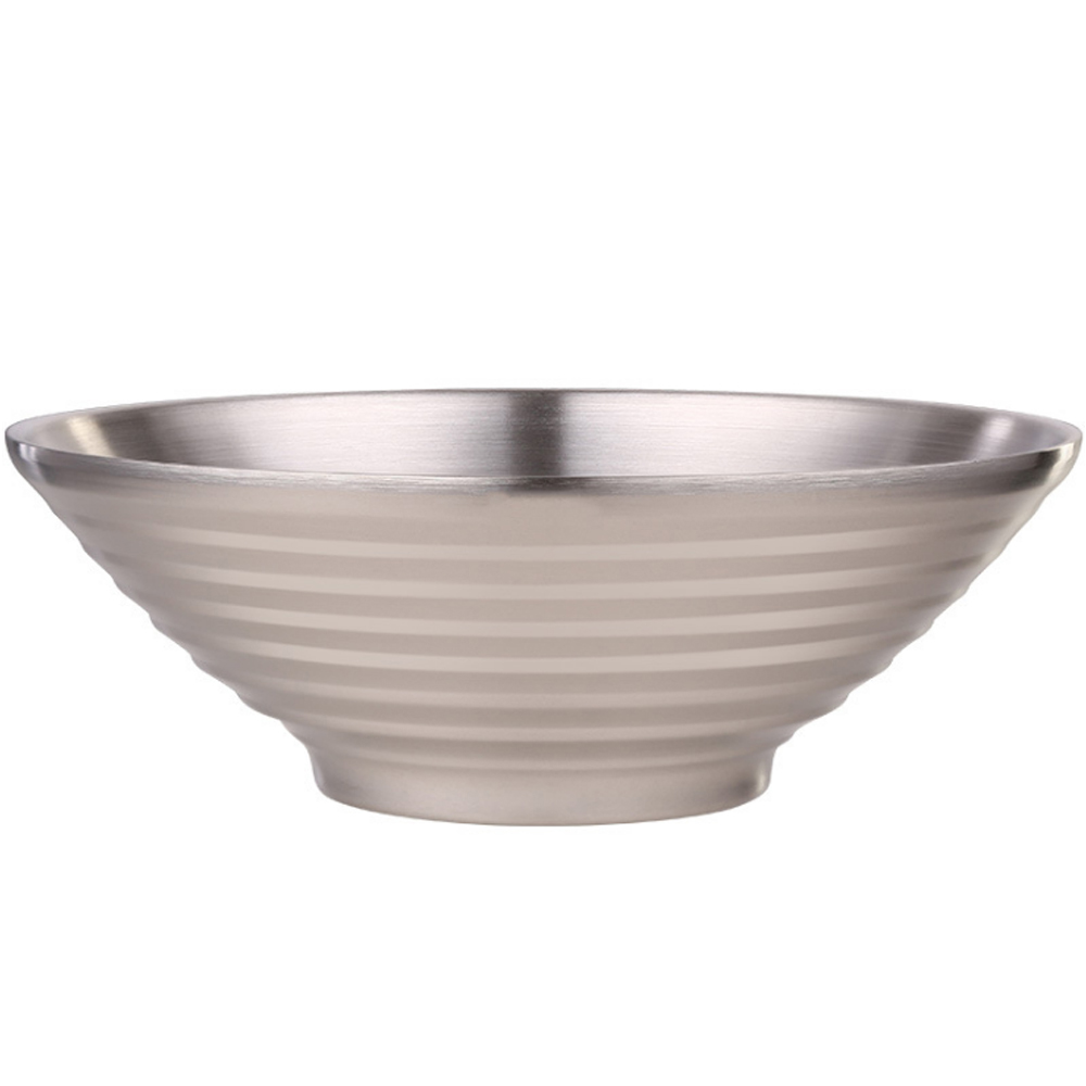 PUSH!餐具用品304不鏽鋼飯碗湯碗泡面碗防燙拉麵碗小號碗(22CM)E128