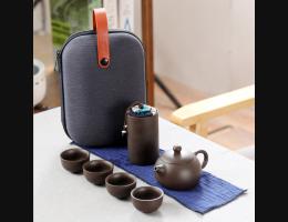 茶具旅行茶具便攜包快客杯一壺四杯紫砂功夫旅遊茶壺套裝D211