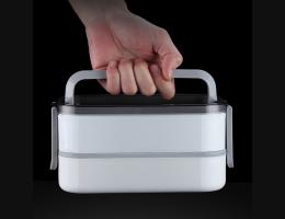 PUSH!餐廚用品304可注水保溫密封保鮮飯盒雙層飯菜分格便當盒微波爐加熱餐盒E173